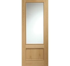 Andria Internal Oak Door with Clear Bevelled Glass and Raised Mouldings-1981 x 762 x 35mm (30")