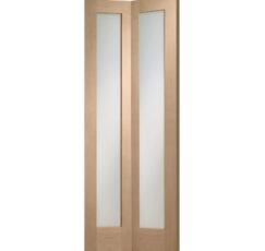 Pattern 10 Bi-Fold Internal Oak Door with Clear Glass -1936 x 379.5 x 35mm (30")