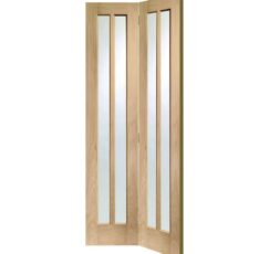 Worcester Bi-Fold Internal Oak Door with Clear Glass-1936 x 379.5 x 35mm (30")