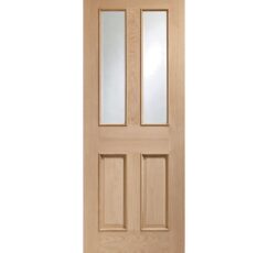 Malton With Raised Mouldings Internal Oak Door with Clear Bevelled Glass -1981 x 838 x 35mm (33")