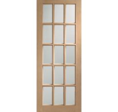 SA77 Internal Oak Door with Clear Bevelled Glass -1981 x 838 x 35mm (33")