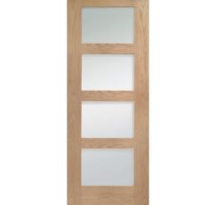 Shaker 4 Light Internal Oak Fire Door with Obscure Glass -1981 x 838 x 44mm (33")