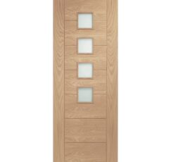 Palermo Original Internal Oak Fire Door with Obscure Glass -1981 x 838 x 44mm (33")