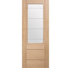 Palermo 2XG Internal Oak Door with Clear Etched Glass-2040 x 826 x 40mm