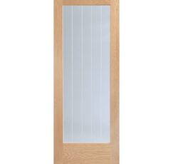 Suffolk Original Internal 1 Light Pre-Finished Oak Door with Clear Etched Glass-1981 x 838 x 35mm (33")