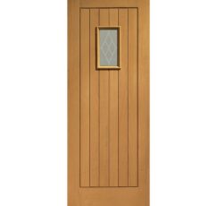 Chancery Double Glazed External Oak with Decorative Glass -1981 x 838 x 44mm (33")