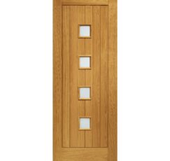 Siena Pre-Finished Double Glazed External Oak Door with Obscure Glass -1981 x 838 x 44mm (33")