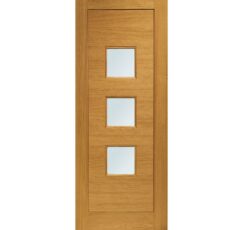 Turin Pre-Finished Double Glazed External Oak Door with Obscure Glass -1981 x 838 x 44mm (33")