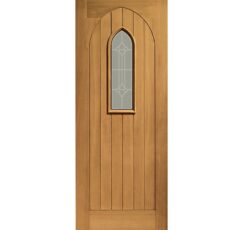 Westminster Double Glazed External Oak with Decorative Glass -1981 x 838 x 44mm (33")