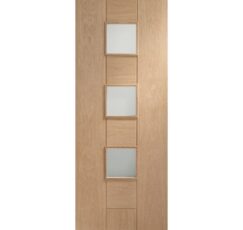 Messina Pre-Finished Internal Oak Door with Clear Glass -1981 x 838 x 35mm (33")