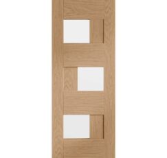 Perugia Pre-finished Oak Door with Clear Glass-1981 x 838 x 35mm (33")