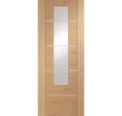 Portici Pre-Finished Internal Oak Door with Clear Glass -1981 x 838 x 35mm (33")