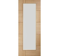 Ravenna Internal Oak Pre-Finished Door with Clear Glass-1981 x 762 x 35mm (30")