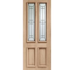 Malton Diamond Triple Glazed External Oak Door (M&T) with Black Caming -1981 x 838 x 44mm (33")