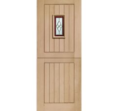 Chancery Stable Triple Glazed External Oak Door (M&T) with Brass Caming -1981 x 838 x 44mm (33")