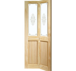 Victorian Bi-Fold Internal Clear Pine Door with Campion Glass -1947 x 375 x 34mm (30")