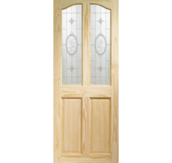 Rio Internal Clear Pine Door with Crystal Rose Glass-1981 x 838 x 35mm (33")