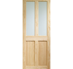 Victorian 4 Panel Internal Clear Pine Door with Clear Glass -1981 x 838 x 35mm (33")