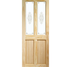 Victorian 4 Panel Internal Clear Pine Door with Campion Glass -2040 x 826 x 40mm