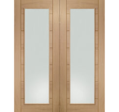 Palermo Internal Oak Rebated Door Pair with Clear Glass-1981 x 1524 x 40mm (60")