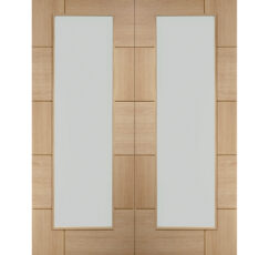 Ravenna Internal Oak Rebated Door Pair with Clear Glass-1981 x 1524 x 40mm (60")