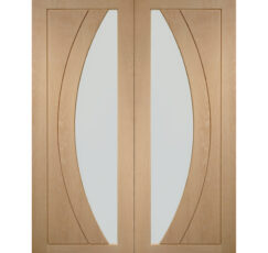 Salerno Internal Oak Rebated Door Pair with Clear Glass-1981 x 1524 x 40mm (60")