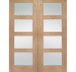 Shaker Internal Oak Rebated Door Pair with Clear Glass -1981 x 1524 x 40mm (60")