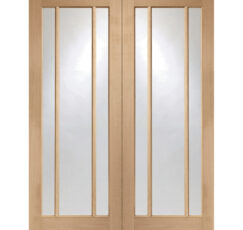 Worcester Internal Oak Rebated Door Pair with Clear Glass -1981 x 1524 x 40mm (60")