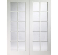 Portobello Pair Internal Pre-Finished White Moulded Door with Clear Glass -1981 x 1524 x 35mm (60")