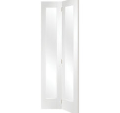 Pattern 10 Bi-Fold Internal White Primed Door with Clear Glass -1936 x 379.5 x 35mm (30")