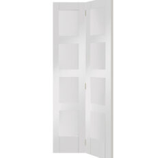 Shaker Bi-Fold Internal White Primed Door with Clear Glass -1936 x 379.5 x 35mm (30")