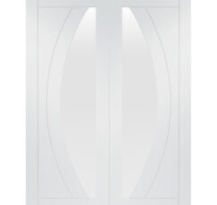Salerno Internal White Primed Rebted Door Pair with Clear Glass-1981 x 1372 x 40mm (54")