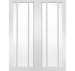Worcester Internal Rebated White Primed Door Pair with Clear Glass-1981 x 1524 x 40mm (60")