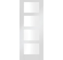 Shaker Internal White Primed Fire Door with Clear Glass-1981 x 686 x 44mm (27")