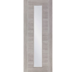 White Grey Laminate Palermo with Clear Glass Door