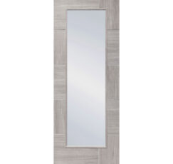 White Grey Laminate Ravenna with Clear Glass Door