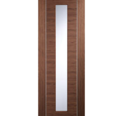 Forli Pre-Finished Internal Walnut Door with Clear Glass-1981 x 762 x 35mm (30")