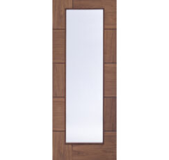 Ravenna Pre-finished Internal Walnut Door with Clear Glass-1981 x 762 x 35mm (30")