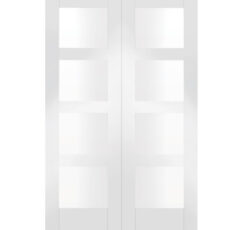 Cesena Pre-Finished White Internal Door with Clear Bevelled Glass-1981 x 838 x 35mm (33")