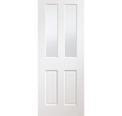 Malton Pre-Finished Internal White Door with Clear Bevelled Glass-1981 x 762 x 35mm (30")
