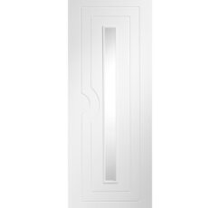 Potenza Pre-Finished White Internal Door with Clear Glass-1981 x 762 x 35mm (30")